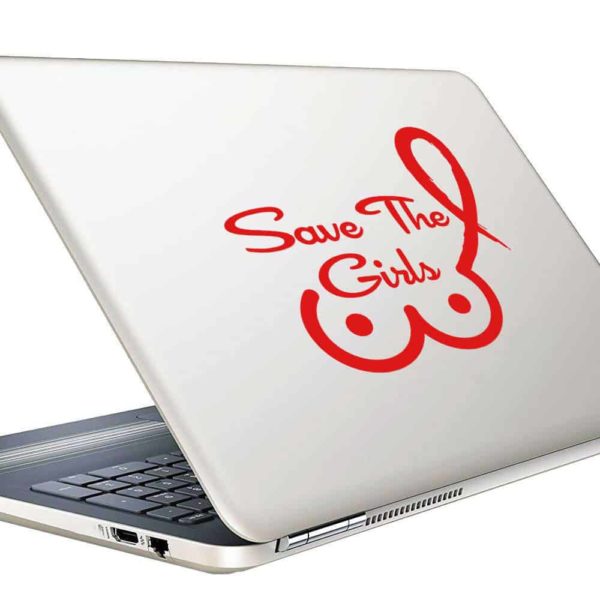 Save The Girls Breast Cancer Vinyl Laptop Macbook Decal Sticker