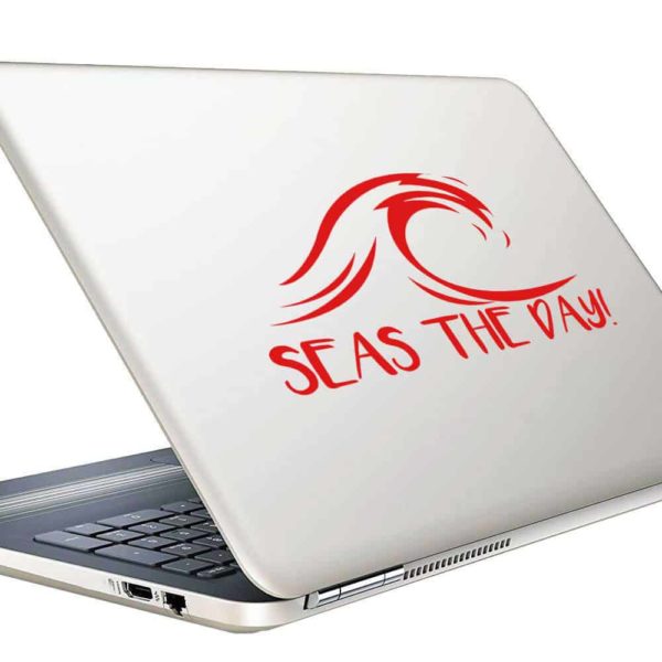 Seas The Day Ocean Wave Vinyl Laptop Macbook Decal Sticker