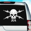 Second Amendment Skull Machine Guns Vinyl Car Window Decal Sticker