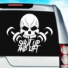 Shut Up And Lift Skull Dumbbells_1 Vinyl Car Window Decal Sticker