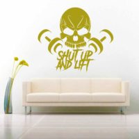 Shut Up And Lift Skull Dumbbells_1 Vinyl Wall Decal Sticker