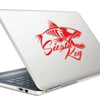 Siesta Key Florida Fish Skeleton Vinyl Laptop Macbook Decal Sticker