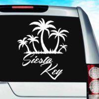 Siesta Key Florida Palm Tree Island Vinyl Car Window Decal Sticker