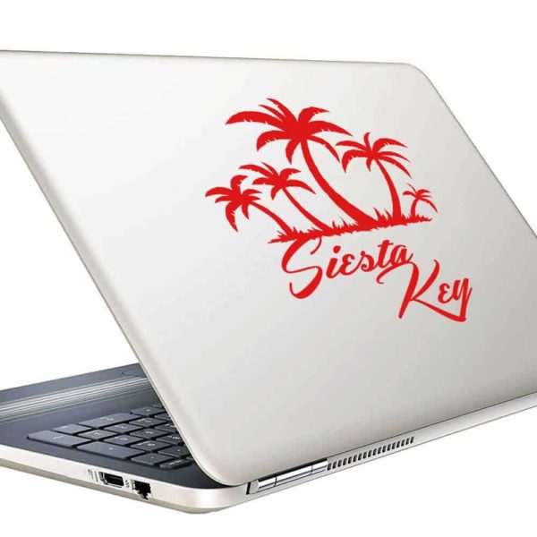 Siesta Key Florida Palm Tree Island Vinyl Laptop Macbook Decal Sticker