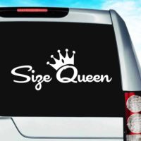 Size Queen Vinyl Car Window Decal Sticker