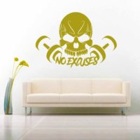 Skull Dumbbell No Excuses_1 Vinyl Wall Decal Sticker
