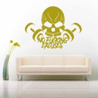 Skull Dumbbell No Fucking Excuses_1 Vinyl Wall Decal Sticker