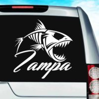 Tampa Florida Fish Skeleton Vinyl Car Window Decal Sticker
