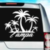 Tampa Florida Palm Tree Island Vinyl Car Window Decal Sticker