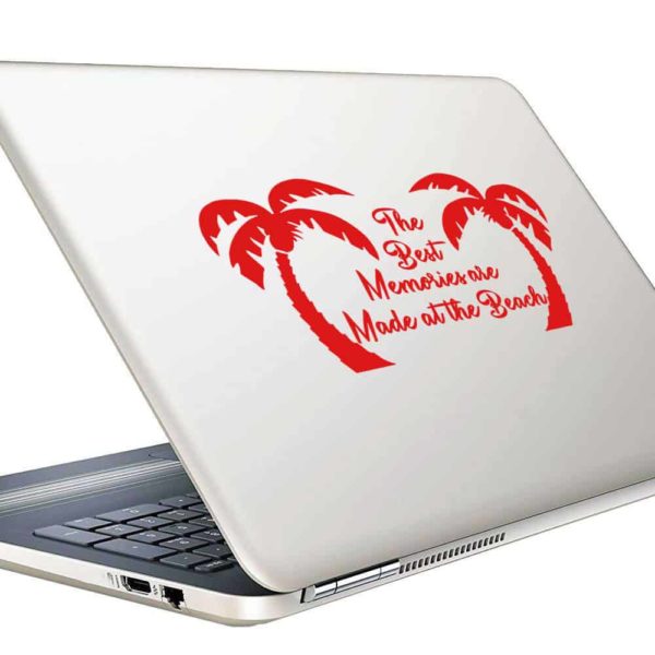 The Best Memories Are Made At The Beach Palm Trees Vinyl Laptop Macbook Decal Sticker