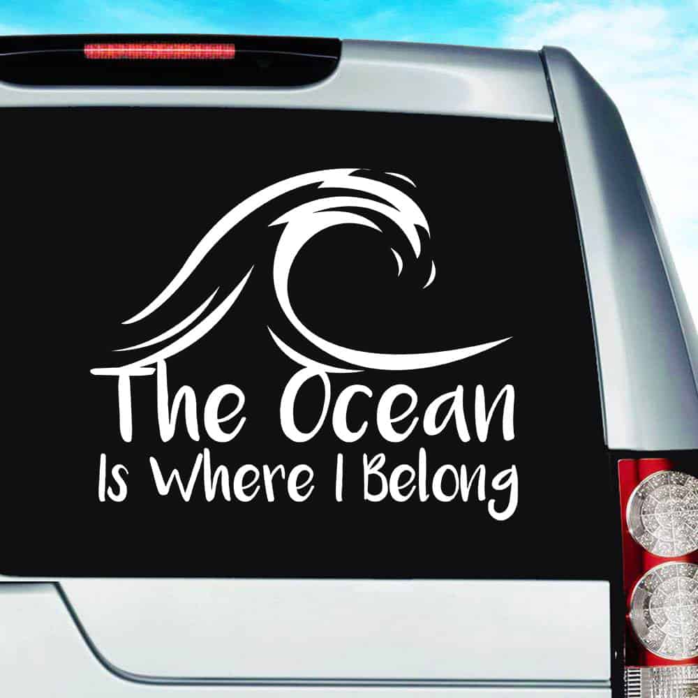 The Ocean Is Where I Belong Vinyl Car Window Decal Sticker The Ocean Is Where I Belong Vinyl Car Window Decal Sticker