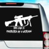This Car Is Protected By A Veteran Machine Gun Vinyl Car Window Decal Sticker
