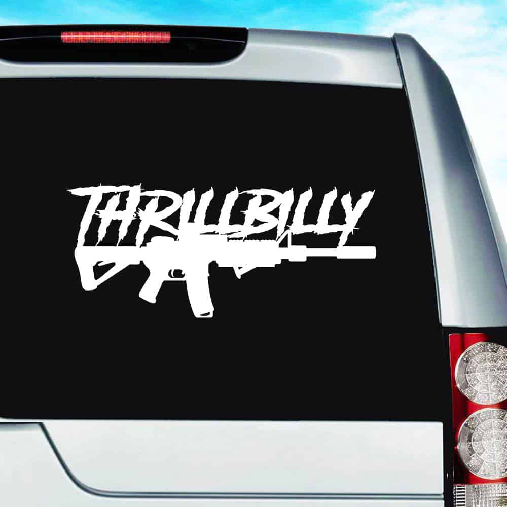 Thrillbilly Machine Gun  Car Truck Window  Decal  Sticker  