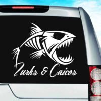 Turks And Caicos Fish Skeleton Vinyl Car Window Decal Sticker