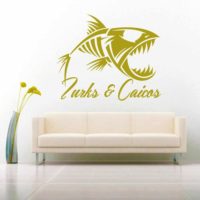 Turks And Caicos Fish Skeleton Vinyl Wall Decal Sticker
