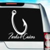Turks And Caicos Fishing Hook Vinyl Car Window Decal Sticker