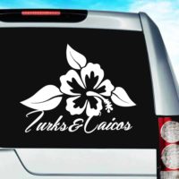Turks And Caicos Hibiscus Flower_1 Vinyl Car Window Decal Sticker