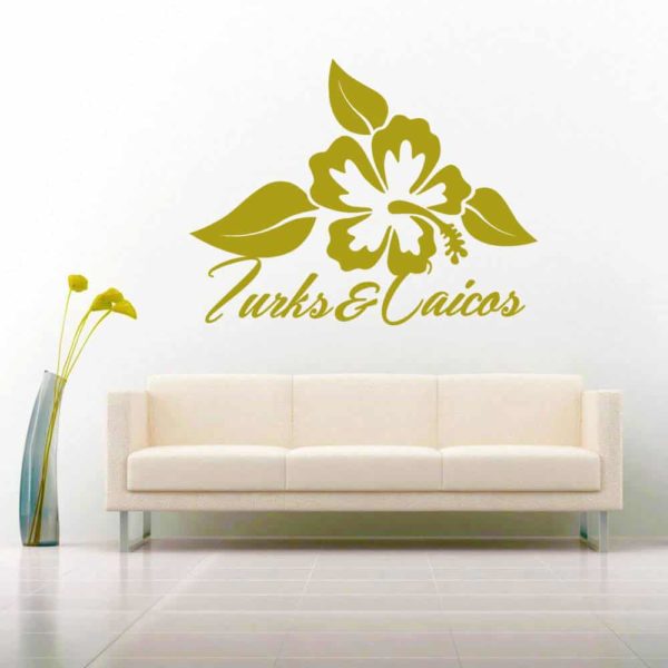 Turks And Caicos Hibiscus Flower_1 Vinyl Wall Decal Sticker