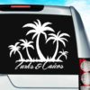 Turks And Caicos Palm Tree Island Vinyl Car Window Decal Sticker