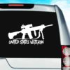 United States Veteran Machine Gun Vinyl Car Window Decal Sticker
