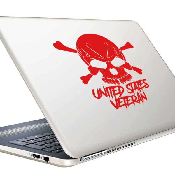 United States Veteran Skull_1 Vinyl Laptop Macbook Decal Sticker