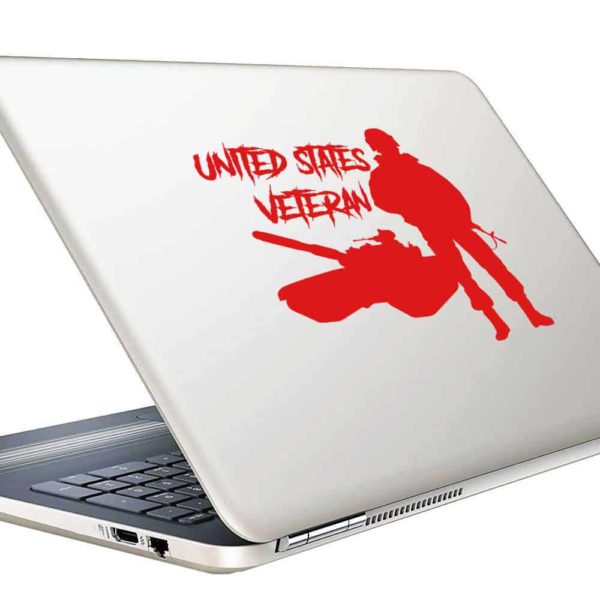 United States Veteran Soldier Tank Vinyl Laptop Macbook Decal Sticker