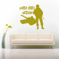 United States Veteran Soldier Tank Vinyl Wall Decal Sticker