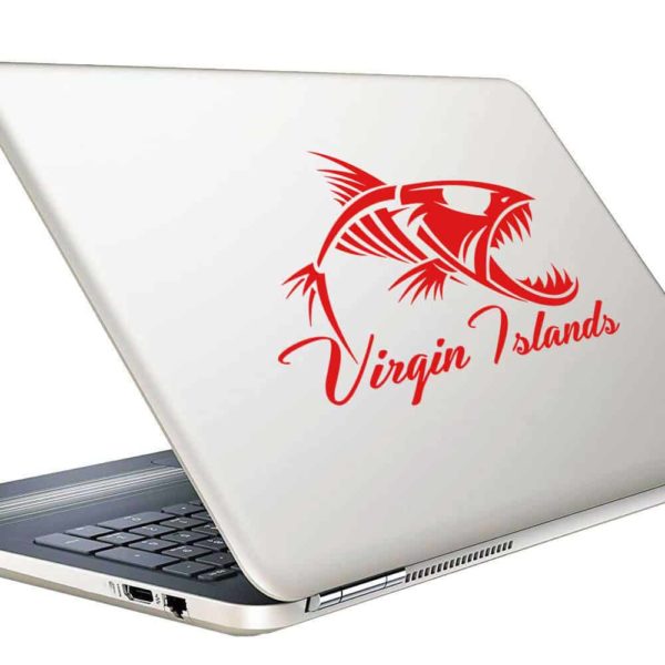 Virgin Islands Fish Skeleton Vinyl Laptop Macbook Decal Sticker