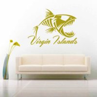Virgin Islands Fish Skeleton Vinyl Wall Decal Sticker