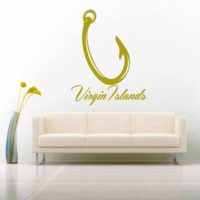 Virgin Islands Fishing Hook Vinyl Wall Decal Sticker