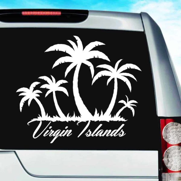 Virgin Islands Palm Tree Islands Vinyl Car Window Decal Sticker