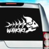 Waikiki Hawaii Fish Skeleton Tribal Vinyl Car Window Decal Sticker