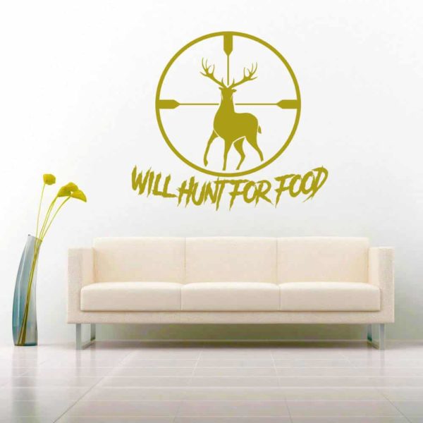 Will Hunt For Food Deer Rifle Scope_1 Vinyl Wall Decal Sticker