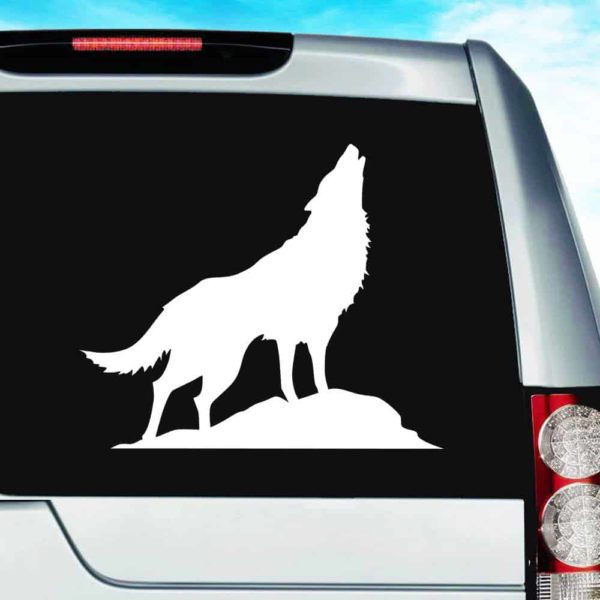 Wolf Howling Vinyl Car Window Decal Sticker