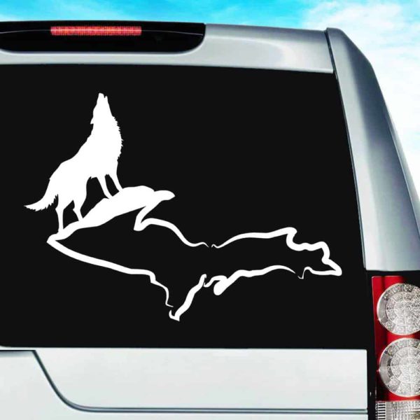 Wolf Michigan Upper Peninsula Vinyl Car Window Decal Sticker